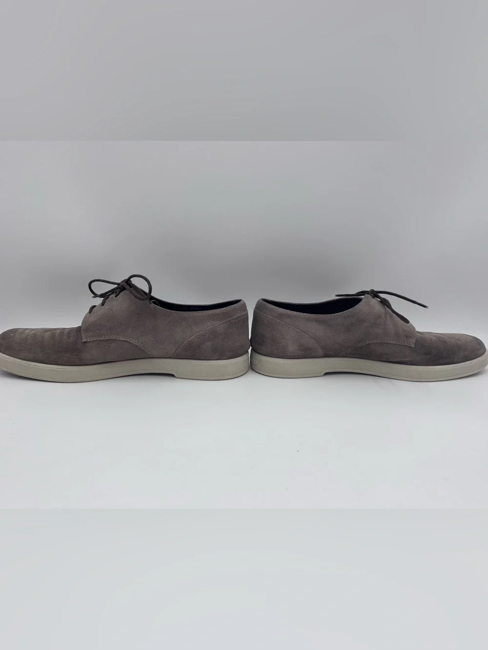 Ermenegildo Zegna Gray Suede Low -Top Derby Sneaker Shoes size 9 Made in Italy